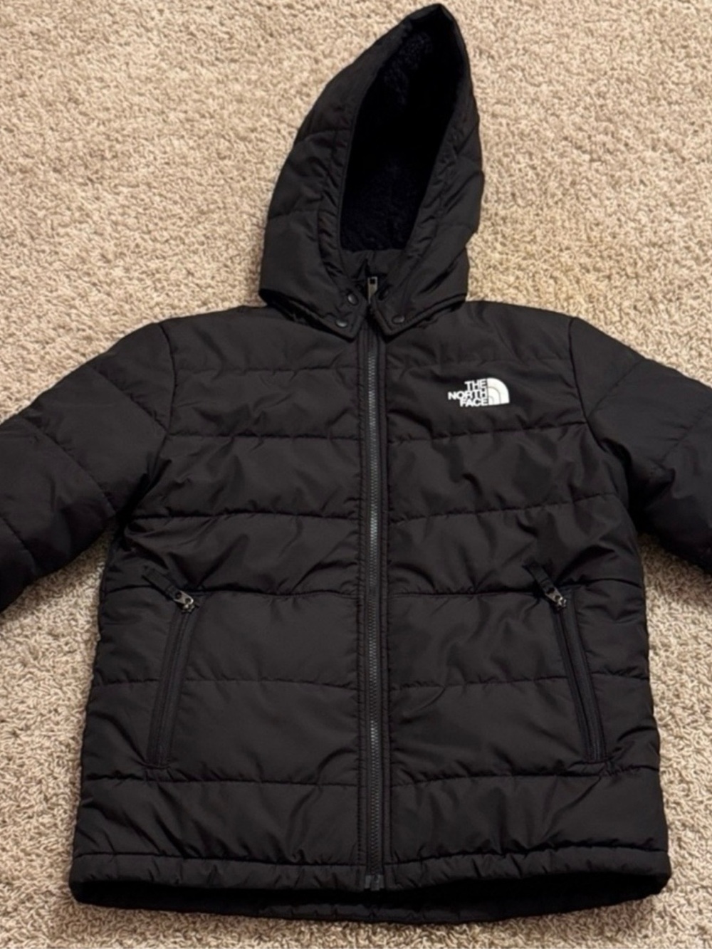 The North Face Kids Black Hooded Puffer Jacket